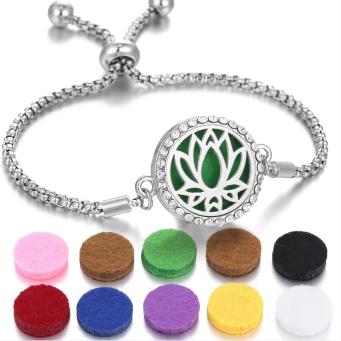 Bracelet d'aromathérapie Kaléidoscope pour femmes, diffuseur d'huiles essentielles, médaillon, breloques, bijoux