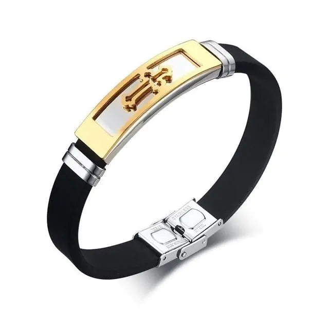 Pulsera con dije de cruz