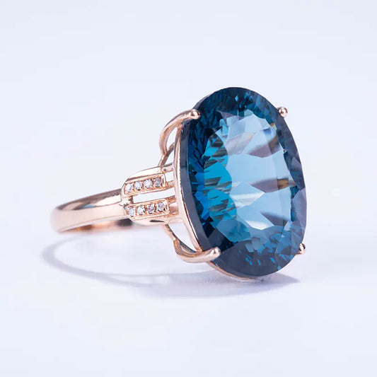 Imitation Sapphire Peacock Treasure Ring for Women
