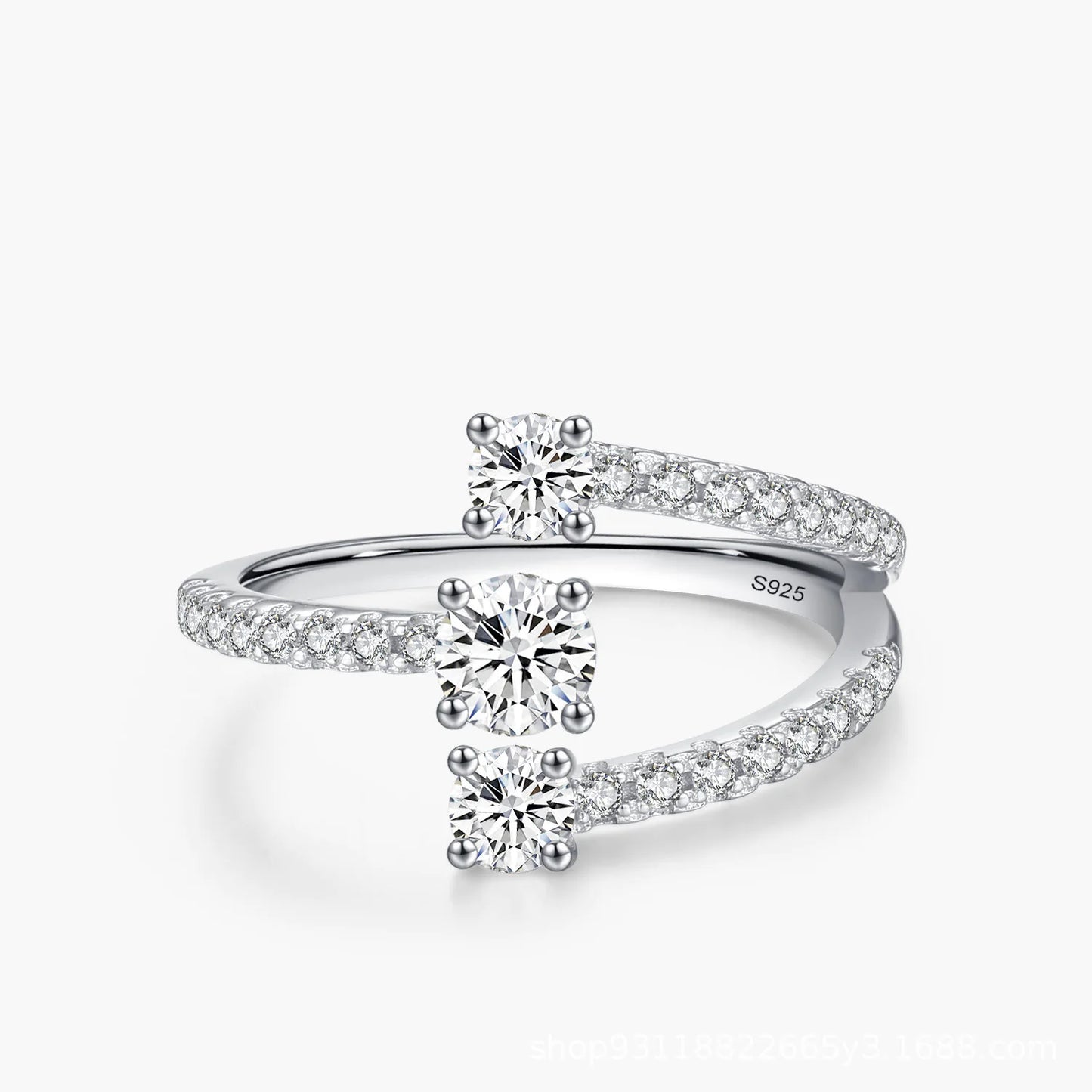 Anillo geométrico de plata para mujer