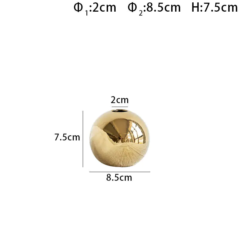Electroplated Ceramic Gold Vase – Luxury Handmade Decor