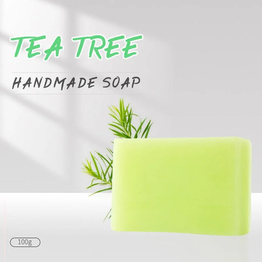 Jabón artesanal con aceite esencial de árbol de té
