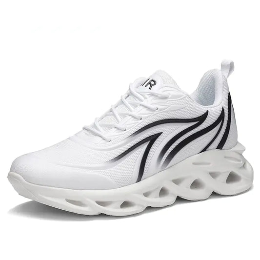 Zapatillas deportivas con estampado de llamas para hombre, tejido volador