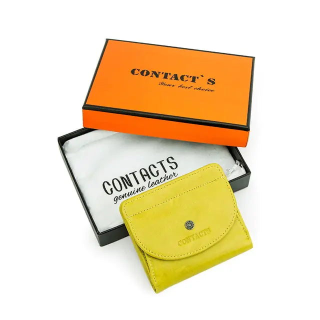 Cartera pequeña de moda de cuero genuino