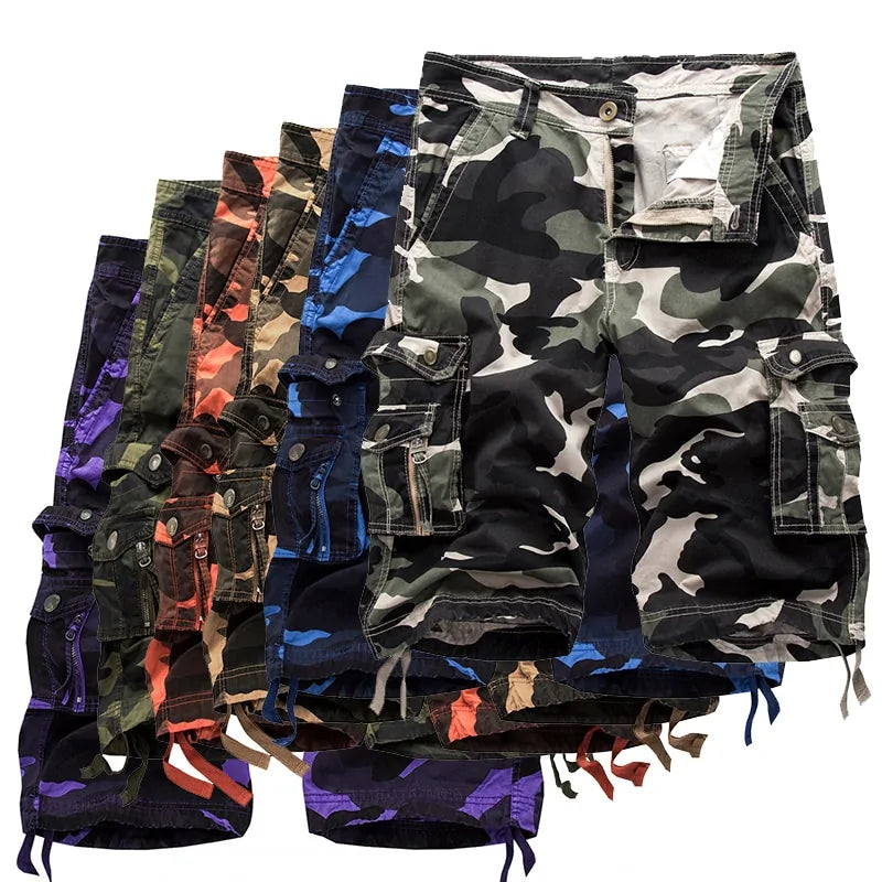 Pantalones cortos cargo militares para hombre