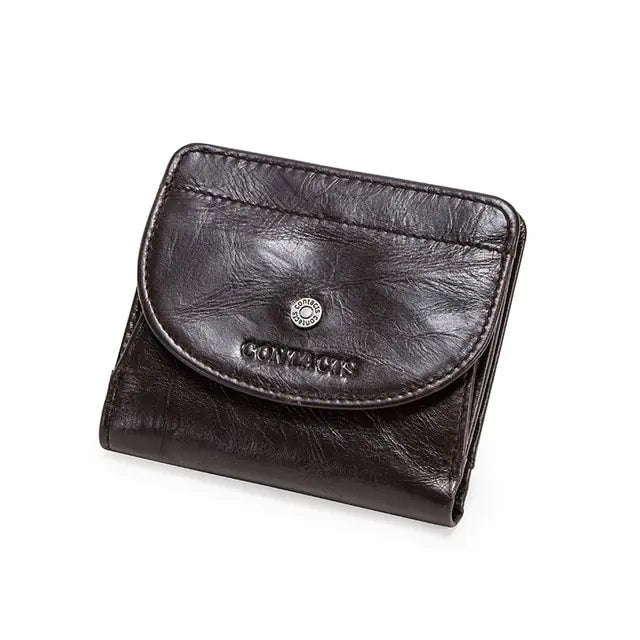 Cartera pequeña de moda de cuero genuino