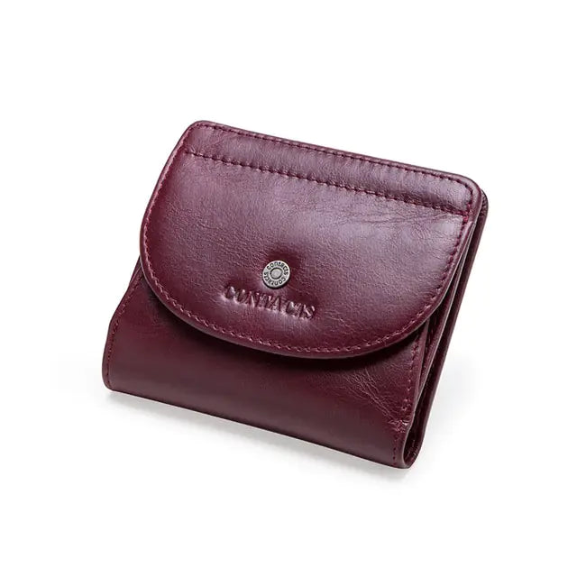 Cartera pequeña de moda de cuero genuino