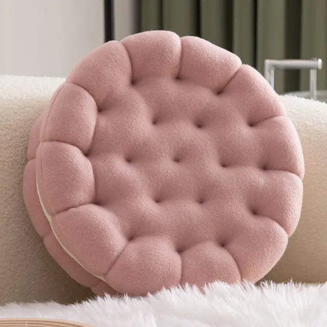 Simulation Biscuit Cushion – Plush Sofa Pillow