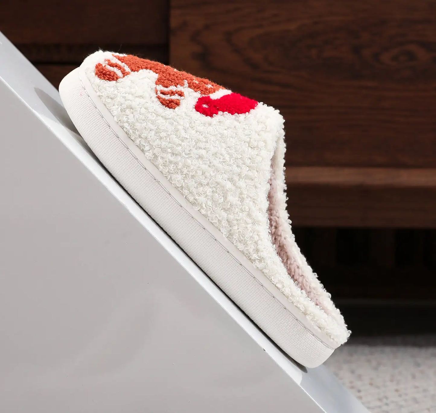 Christmas Gingerbread Cotton Slippers – Winter Home Shoes (Sizes 36–45)