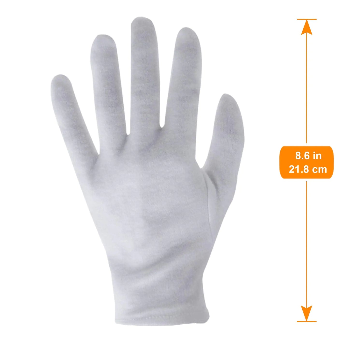 6 Pairs White Cotton Gloves for Dry Hands Eczema SPA Moisturizing - Work Glove Liners for Serving Costume Inspection 6 Pairs