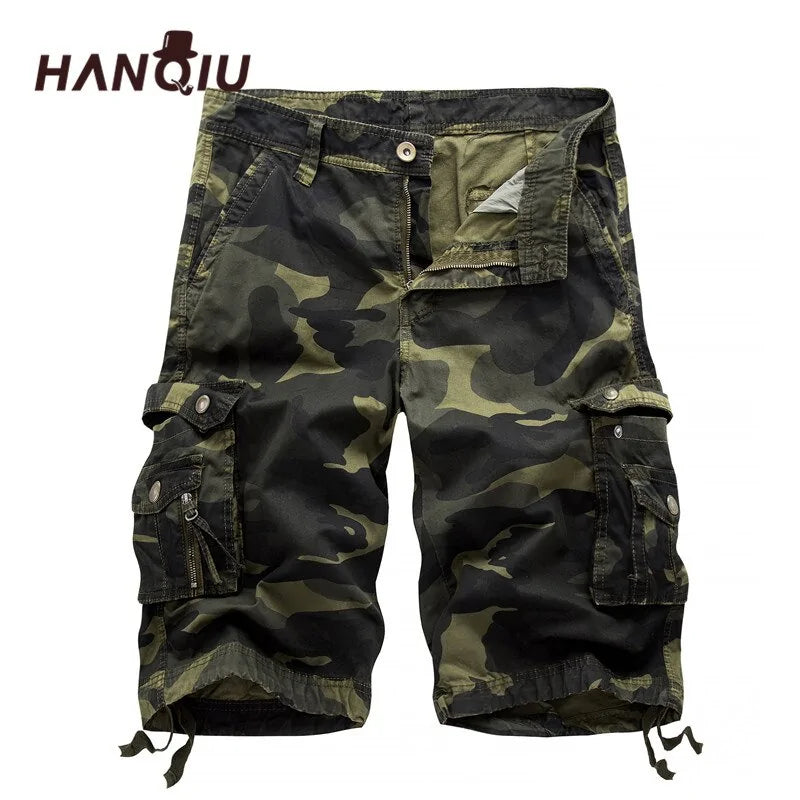 Pantalones cortos cargo militares para hombre