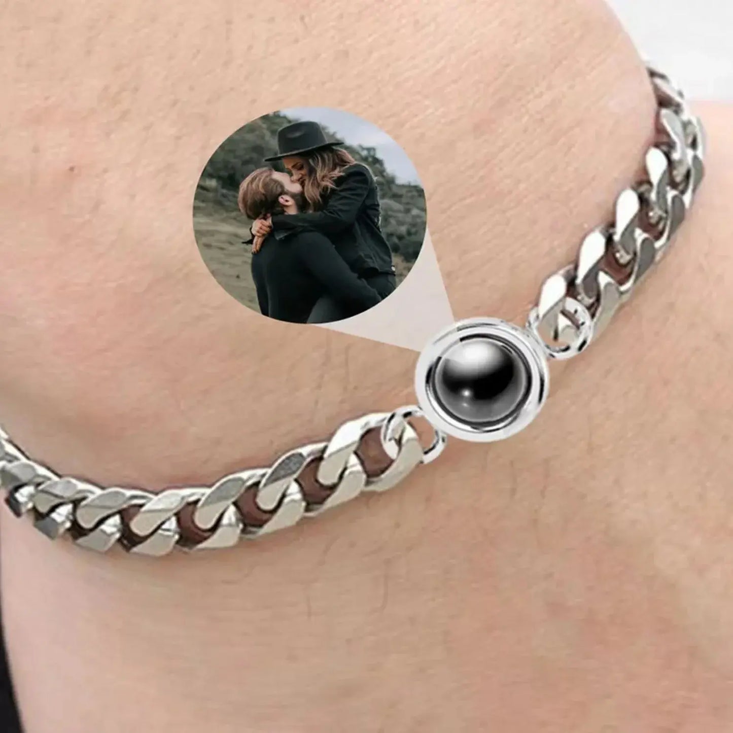 Pulsera de acero de titanio con imagen cubana