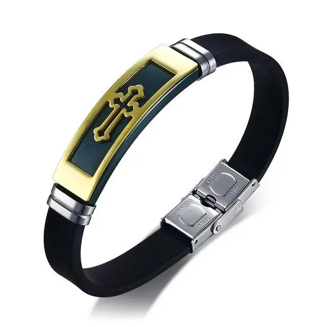 Pulsera con dije de cruz