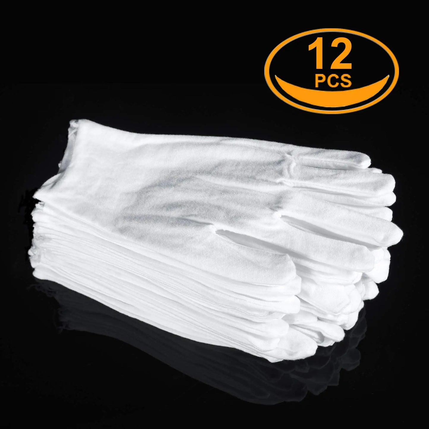 6 Pairs White Cotton Gloves for Dry Hands Eczema SPA Moisturizing - Work Glove Liners for Serving Costume Inspection 6 Pairs