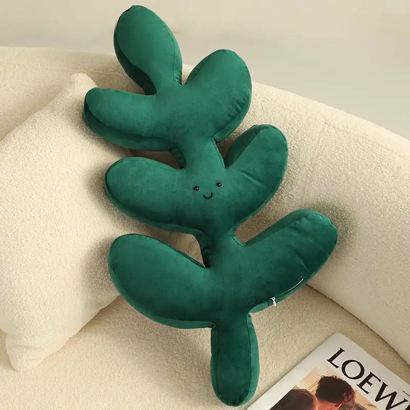 Philodendron Green Plant Pillow – Nature-Inspired Cushion