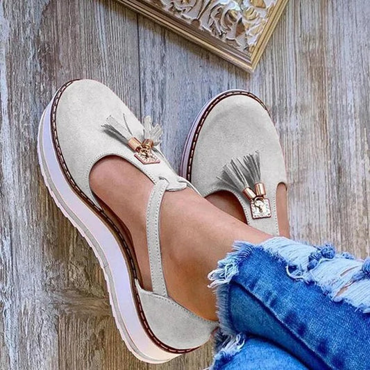 Zapatos planos de mujer con plataforma y suela gruesa