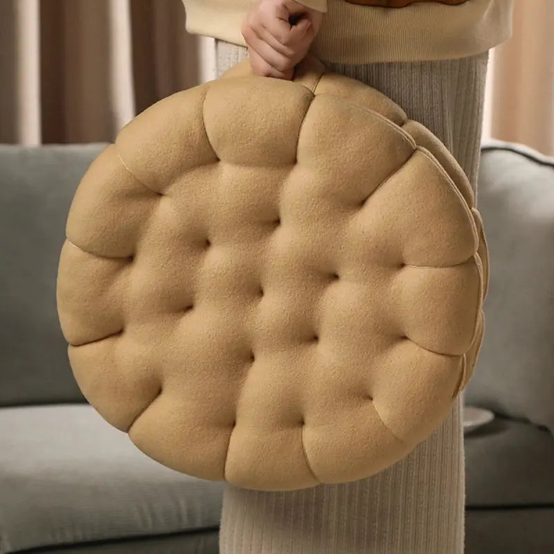 Simulation Biscuit Cushion – Plush Sofa Pillow