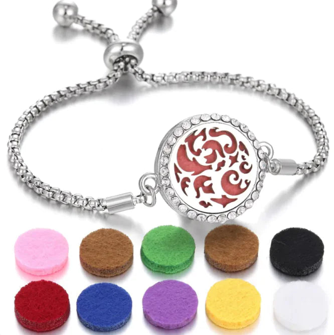 Bracelet d'aromathérapie Kaléidoscope pour femmes, diffuseur d'huiles essentielles, médaillon, breloques, bijoux