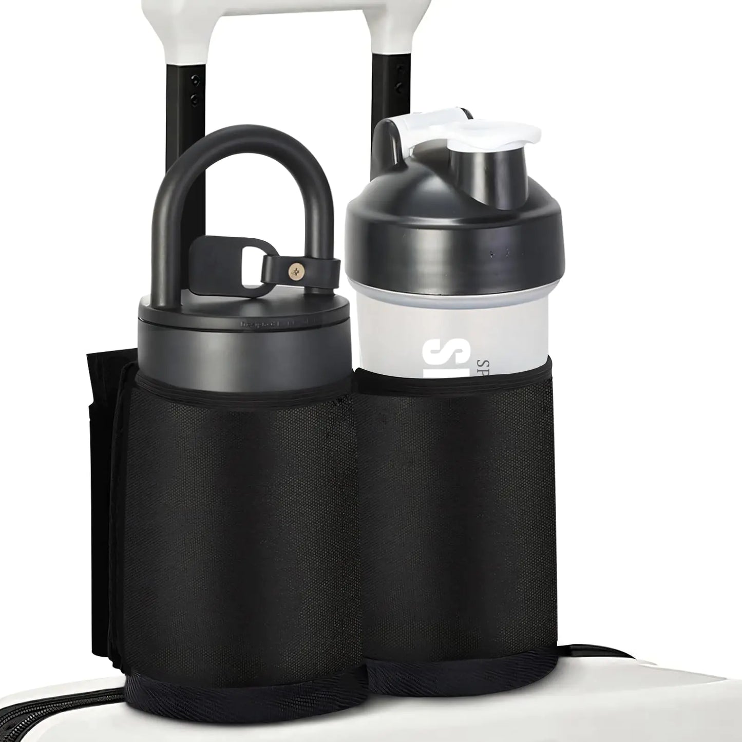 Luggage Travel Cup Holder โ Free Hands Suitcase Attachment (Black)