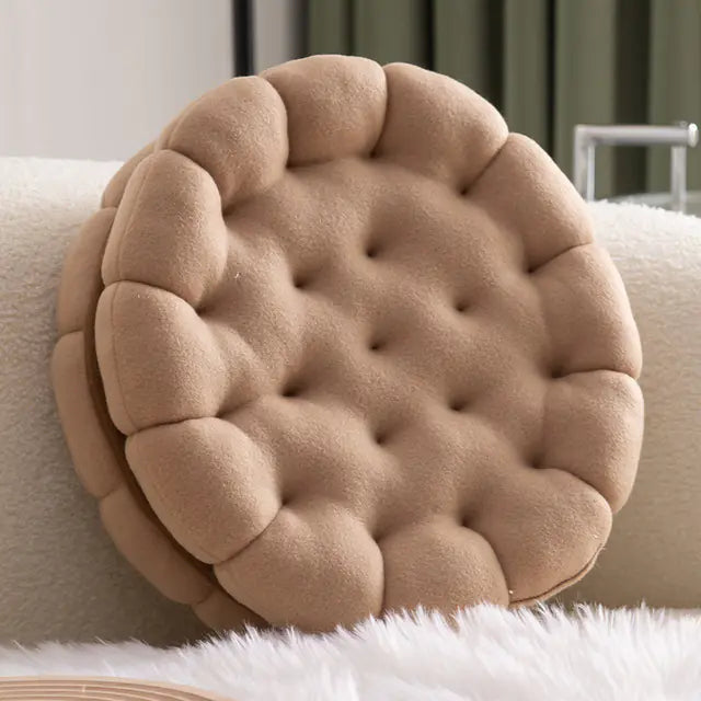 Simulation Biscuit Cushion – Plush Sofa Pillow