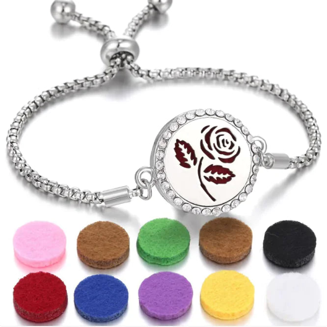 Bracelet d'aromathérapie Kaléidoscope pour femmes, diffuseur d'huiles essentielles, médaillon, breloques, bijoux
