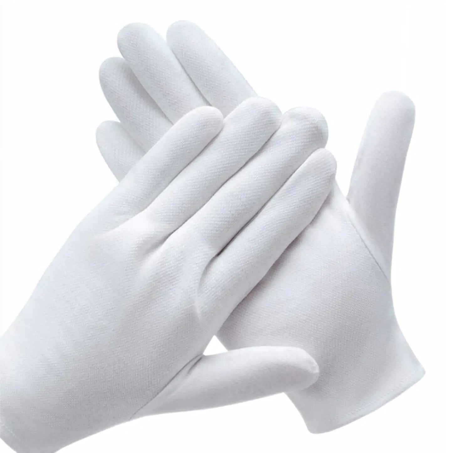 6 Pairs White Cotton Gloves for Dry Hands Eczema SPA Moisturizing - Work Glove Liners for Serving Costume Inspection 6 Pairs