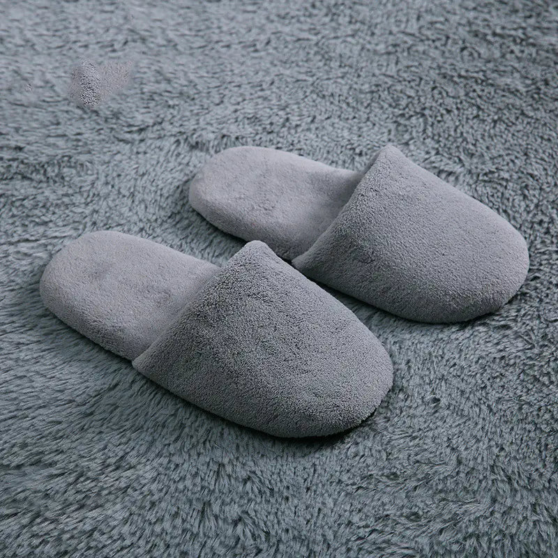 Thick Warm Coral Velvet Bread Shoes Slippers