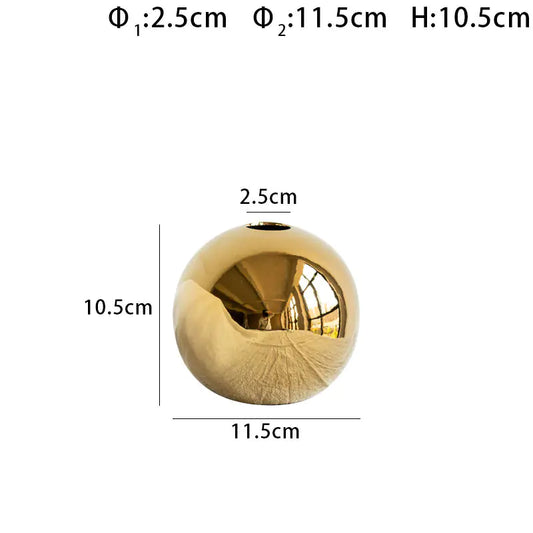 Electroplated Ceramic Gold Vase – Luxury Handmade Decor