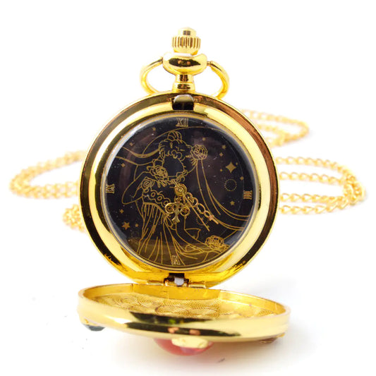 Cartoon Female Quartz Necklace Pocket Watch
