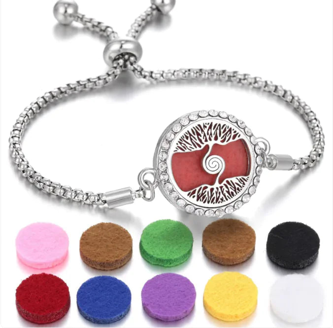 Bracelet d'aromathérapie Kaléidoscope pour femmes, diffuseur d'huiles essentielles, médaillon, breloques, bijoux