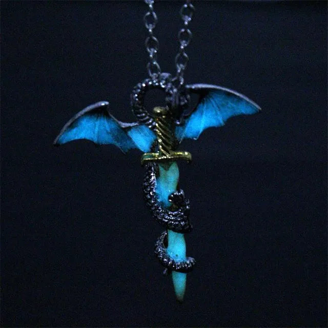 Collier pendentif dragon lumineux