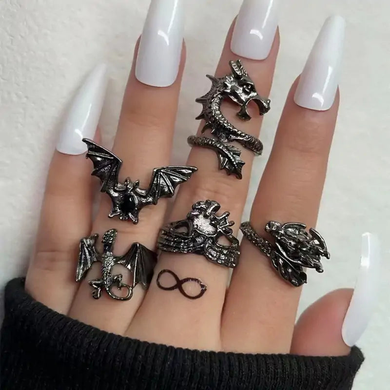 Juego de anillos retro boho