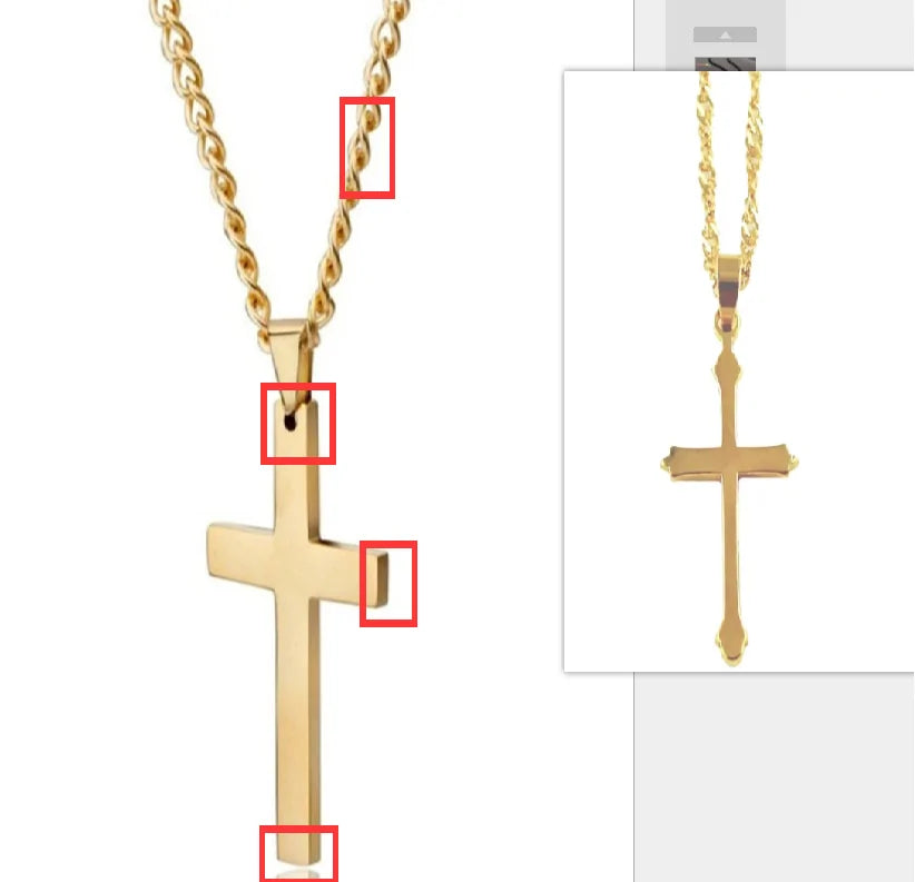 Collar con cruz de rasgo