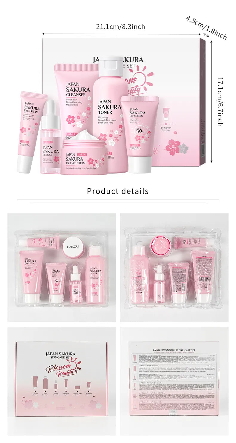 Japan Sakura Skin Care Set – 6-Piece Travel-Friendly Kit
