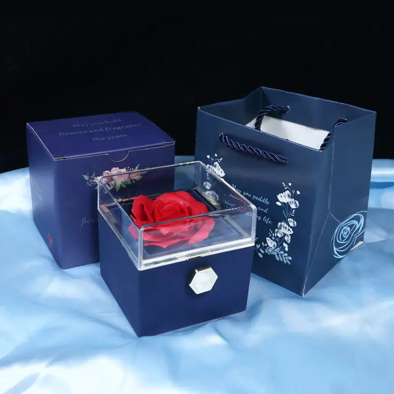 Rotating Soap Flower Rose Gift Box Creative Rotating Rose Jewelry Packaging Box