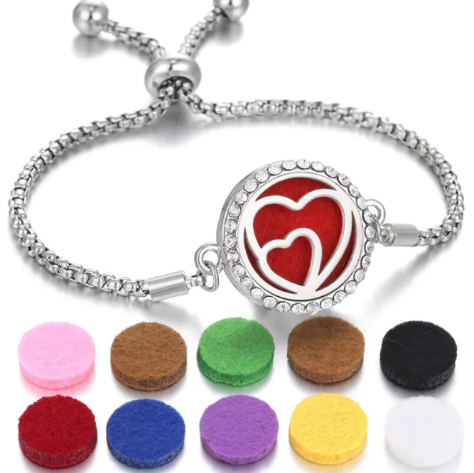 Bracelet d'aromathérapie Kaléidoscope pour femmes, diffuseur d'huiles essentielles, médaillon, breloques, bijoux