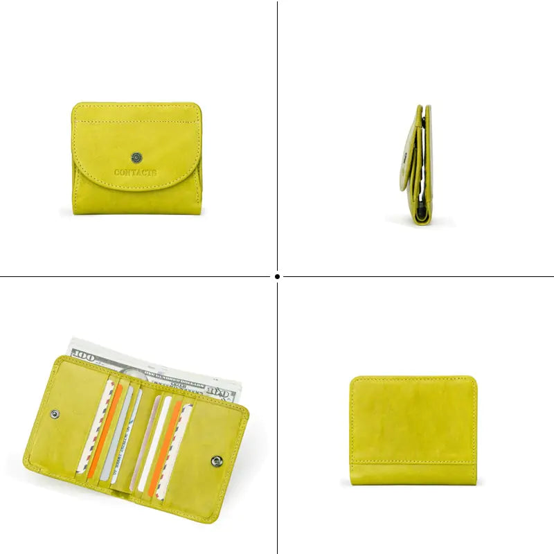 Cartera pequeña de moda de cuero genuino