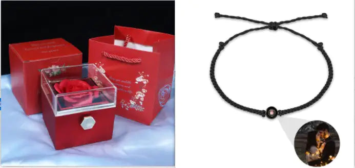 Rotating Soap Flower Rose Gift Box Creative Rotating Rose Jewelry Packaging Box