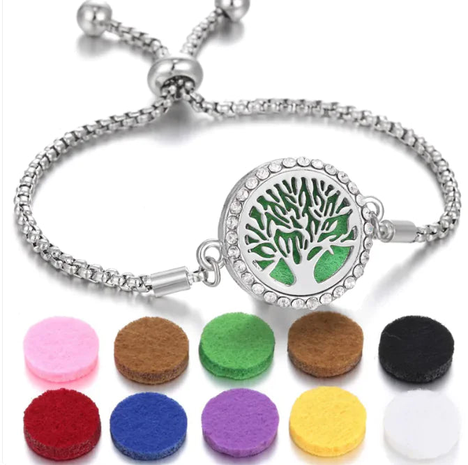 Bracelet d'aromathérapie Kaléidoscope pour femmes, diffuseur d'huiles essentielles, médaillon, breloques, bijoux