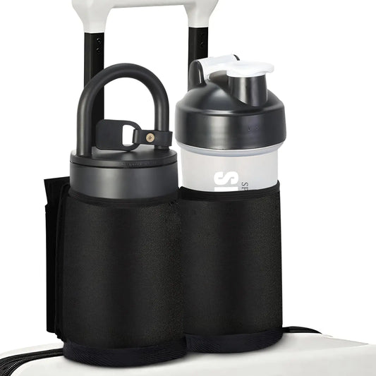 Luggage Travel Cup Holder – Free Hands Suitcase Attachment (Black)