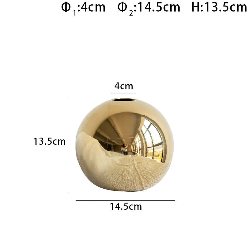 Electroplated Ceramic Gold Vase – Luxury Handmade Decor