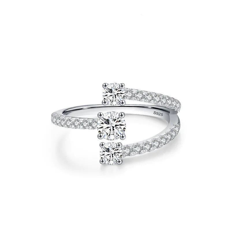 Anillo geométrico de plata para mujer