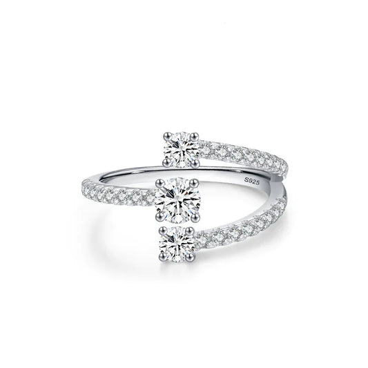Anillo geométrico de plata para mujer