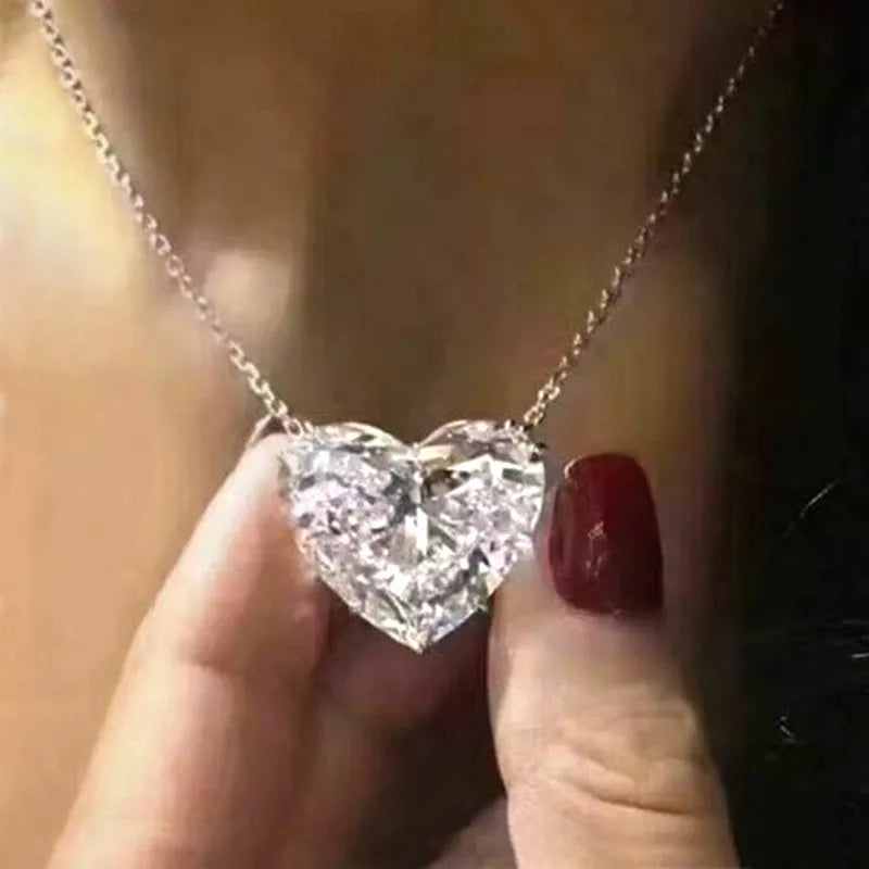 Collier d'amour simple en zircon pour femme, chaîne de clavicule exquise