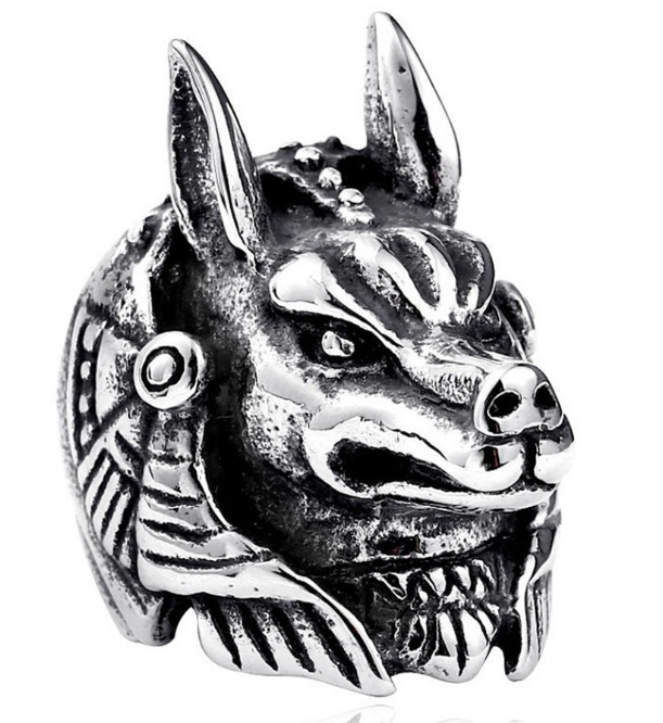 Titanium Steel Wolf Head Ring - Retro Men's Jewelry