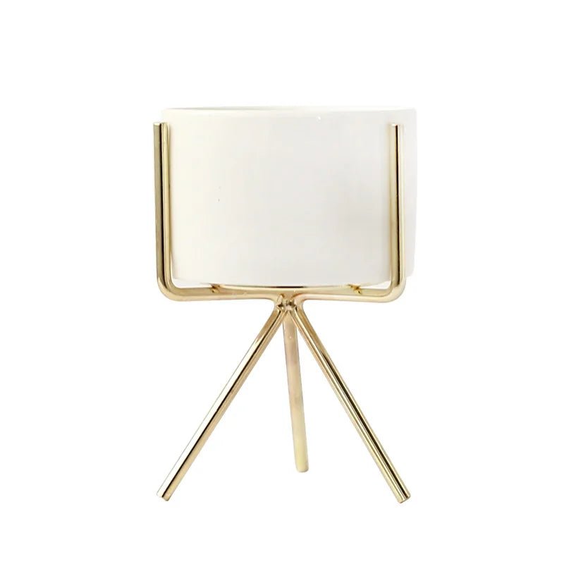 1Set Nordic Style Ceramic Iron Art Vase Minimalism Flower Vases Home Decoration Green Plant Flowerpot Coffeehouse OfficeRoom - Trendy Home Mart