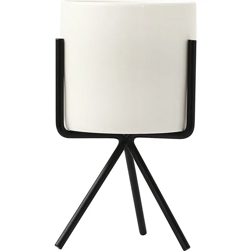 1Set Nordic Style Ceramic Iron Art Vase Minimalism Flower Vases Home Decoration Green Plant Flowerpot Coffeehouse OfficeRoom - Trendy Home Mart