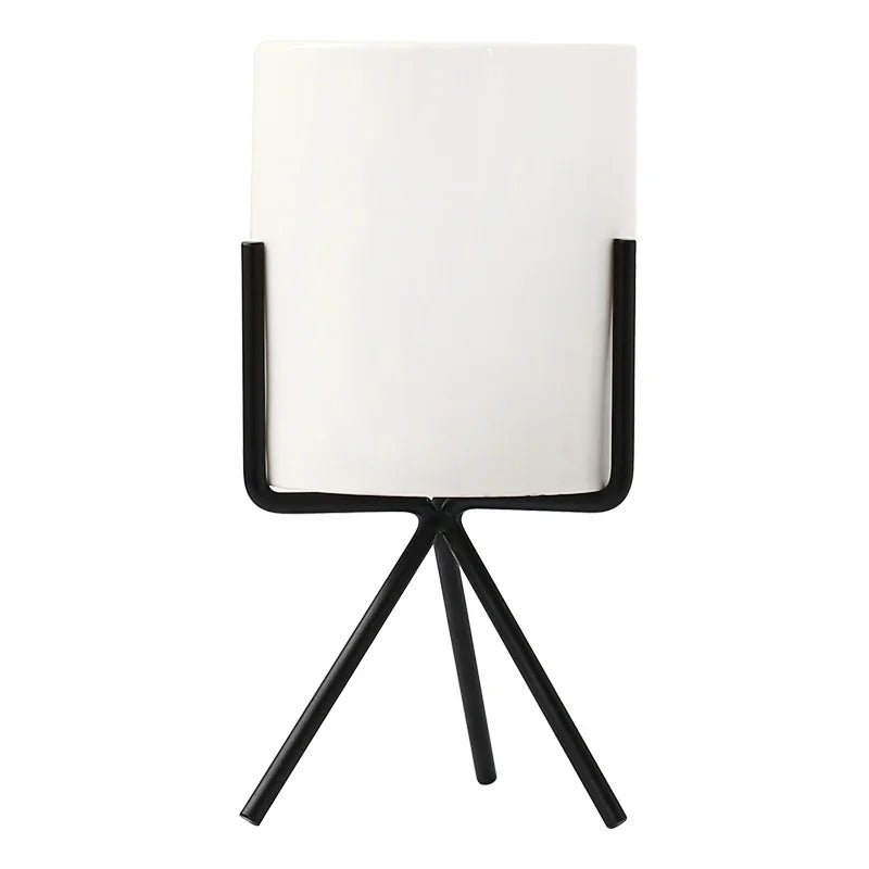 1Set Nordic Style Ceramic Iron Art Vase Minimalism Flower Vases Home Decoration Green Plant Flowerpot Coffeehouse OfficeRoom - Trendy Home Mart