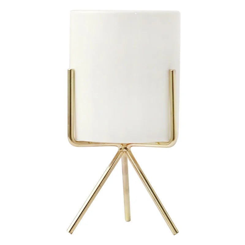 1Set Nordic Style Ceramic Iron Art Vase Minimalism Flower Vases Home Decoration Green Plant Flowerpot Coffeehouse OfficeRoom - Trendy Home Mart