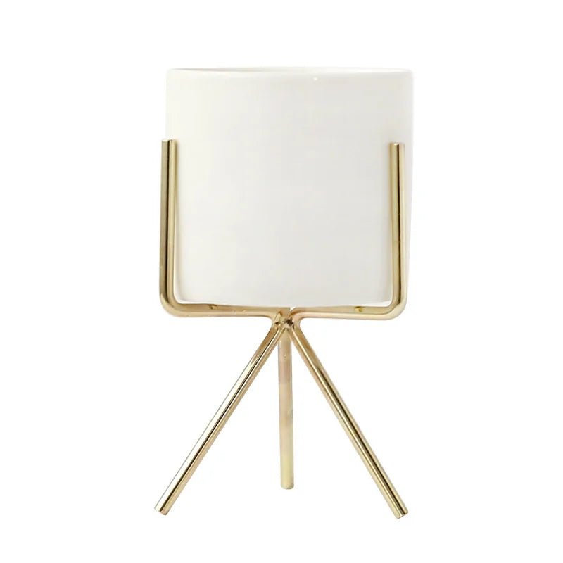 1Set Nordic Style Ceramic Iron Art Vase Minimalism Flower Vases Home Decoration Green Plant Flowerpot Coffeehouse OfficeRoom - Trendy Home Mart